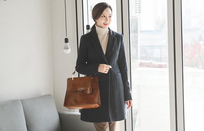 Modern Stripe Slim Coat