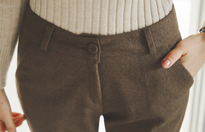 simple Slim Fit Wool Slacks