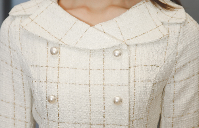 Serra pearl buttons Tweed Dress