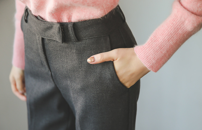 napping straight slit Slacks