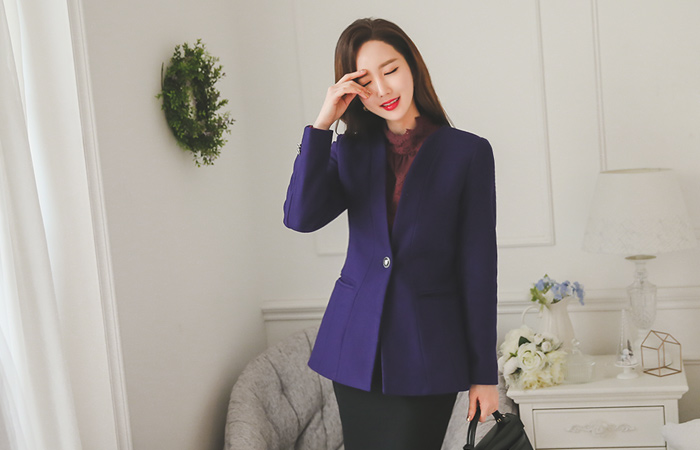 Antique Button Wool Jacket Half bibante