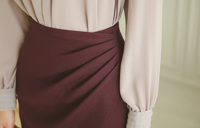 high waist draping Tulip Skirt