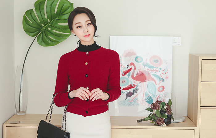 multi Jewelry Button Cardigan