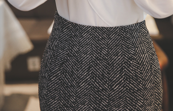 Clash Herringbone Skirt