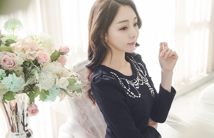 Chandelier pearl Flare Dress