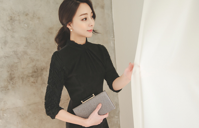 Flower Race Sleeve Dress