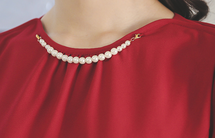 Riprain pearl necklace Blouse