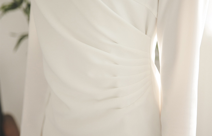 Wrap Dress shearing pin tuck