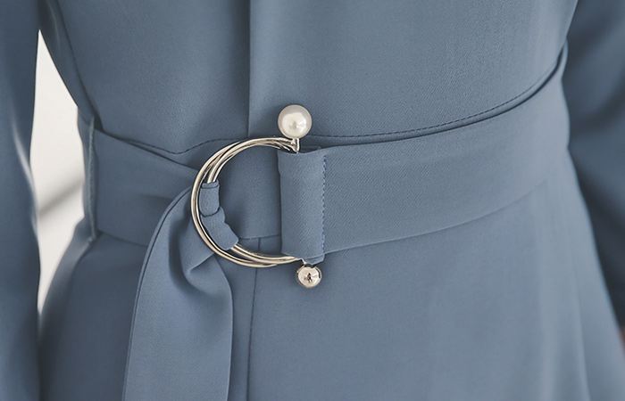 The rotor pearl ring belt Dress