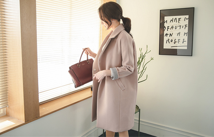 Soft pastel color combination quilted coat