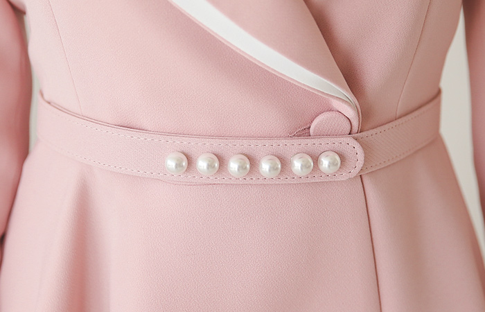 Pearl belt Color scheme Flare Jacket (Sold-Out)