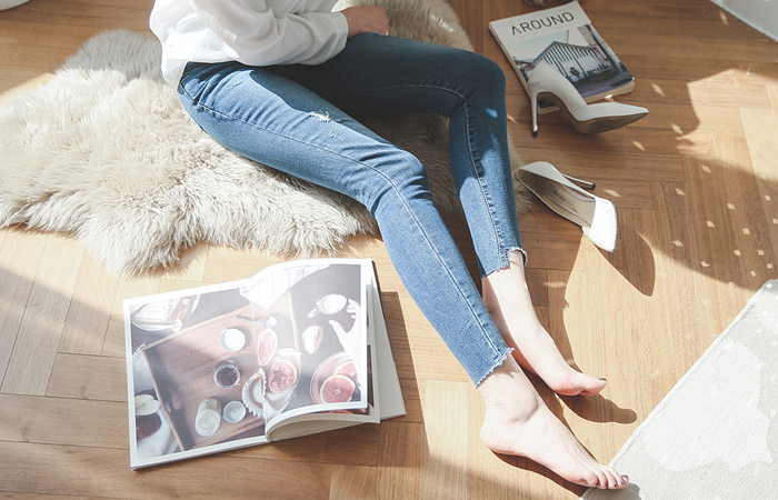 Natural damage Cutting Jeans