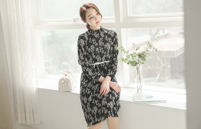 Ivy Knit SET Chiffon Dress