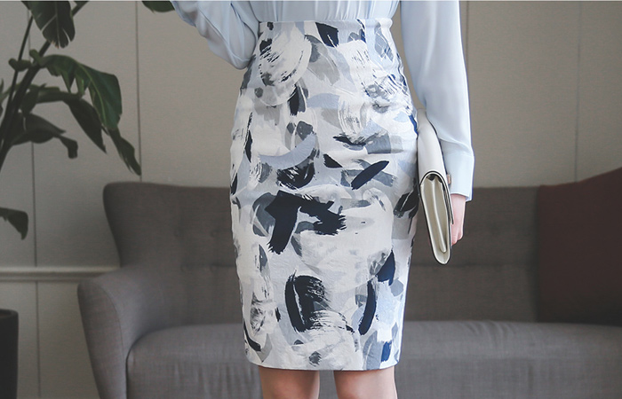 Brush Jacquard Cotton span Skirt