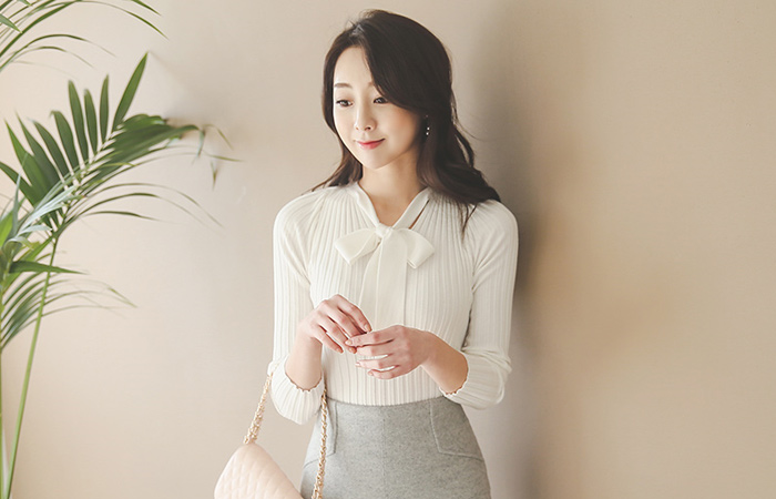 Slim Knit Ribbon Tie