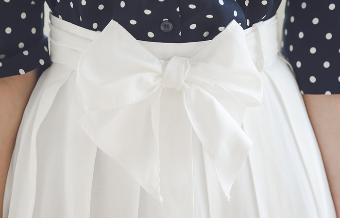 Shine Pleats Flare Skirt