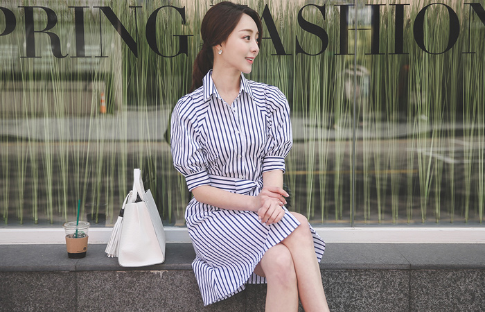 Vivian Stripe Shirt Dress