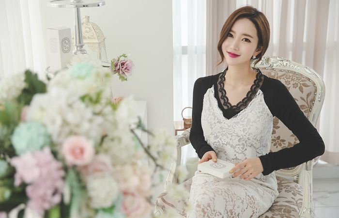 Race bustier Long one piece