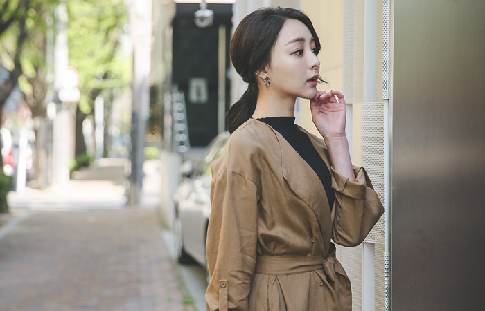 Natural Linen Trench Long Jacket