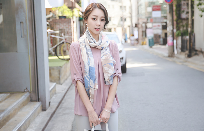 roll-up sleeve Aline blouse top