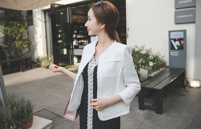 Solid Linen Tweed Jacket