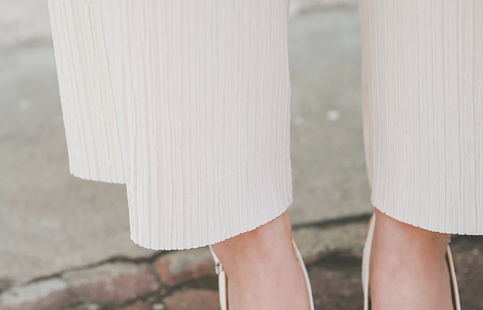 Wrinkle Pleats Wide Pants