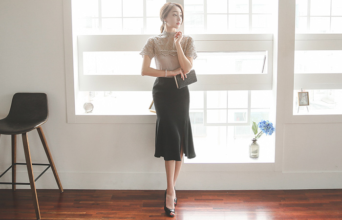 Elegance High Slit Skirt