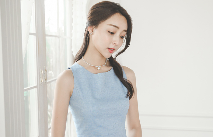 Basic Linen Texture Sleeveless Dress