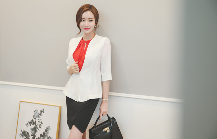 No collar Aline Jacket (7 sleeve)