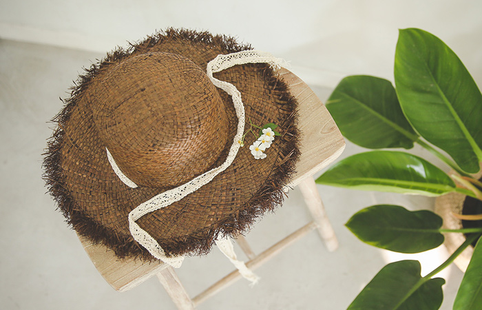 Romantic Race bowknot raffia hat