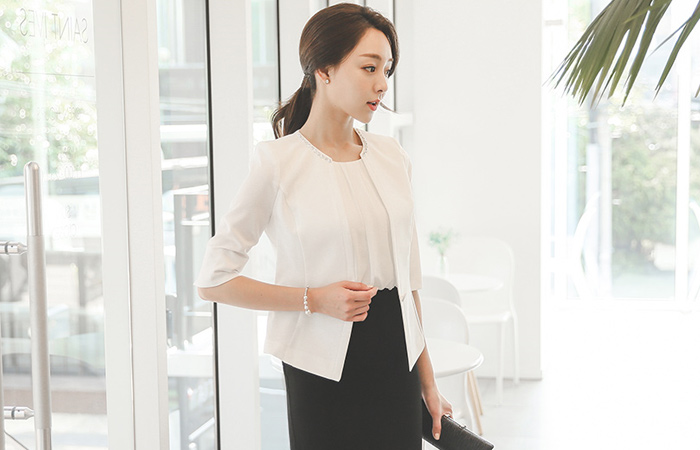 Lady cubic Raund neck Jacket (summer)