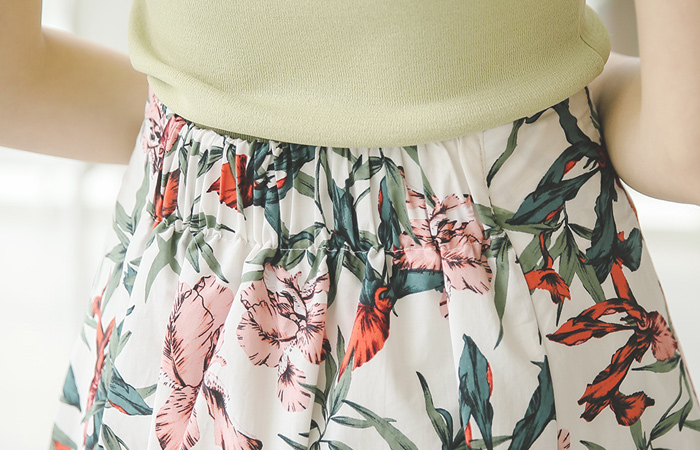 Pantone Floral Flare Skirt