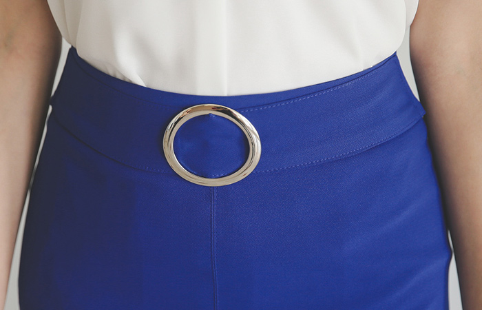 Metal Circle Ring Front Skirt