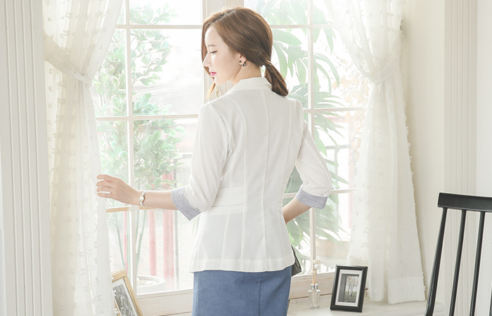 Linen texture single Taylor Jacket