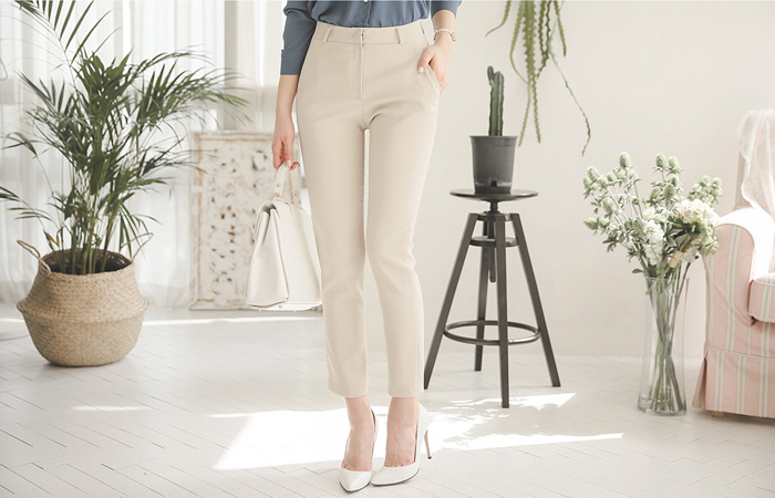 Basic Slim Fit Span Slacks