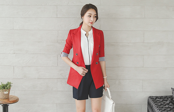 Color color combination Linen Jacket