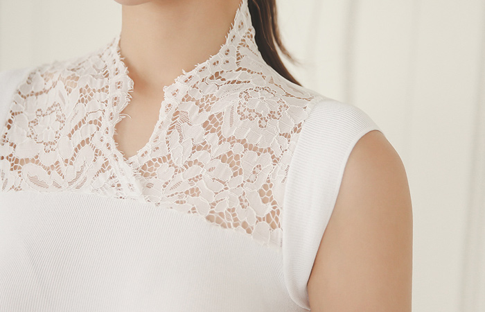 China See-through look Race Knit