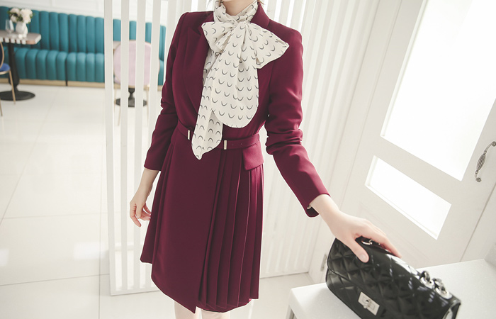 Flap Pleats Taylor Long Jacket