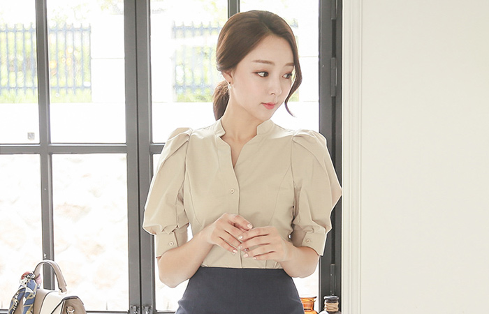 China Puff Cotton span Blouse