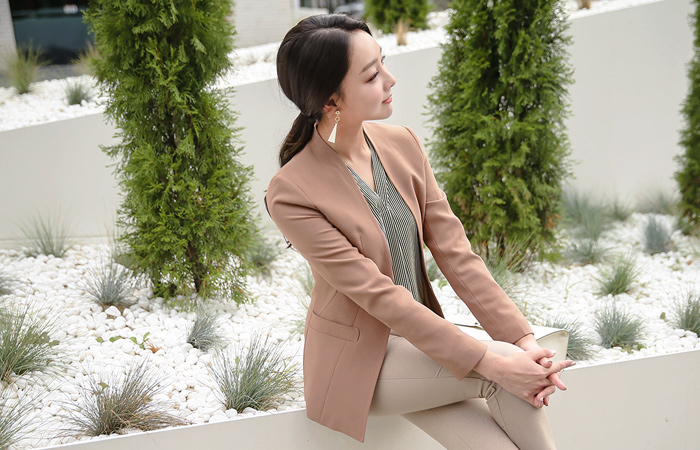 Stitch No collar Incision Jacket