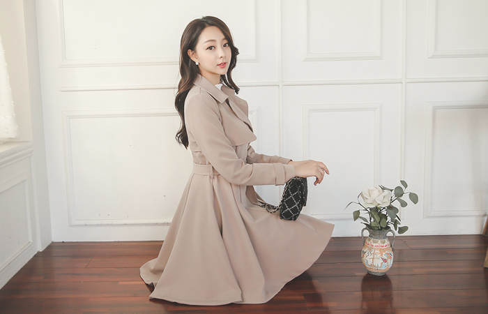 Romantic Flare double Trench Coat