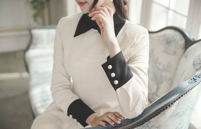 Classic Colored Tweed Dress