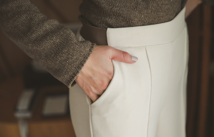 Vanilla pin tuck Wide Pants