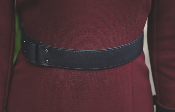 Stud belt Wool color combination Dress