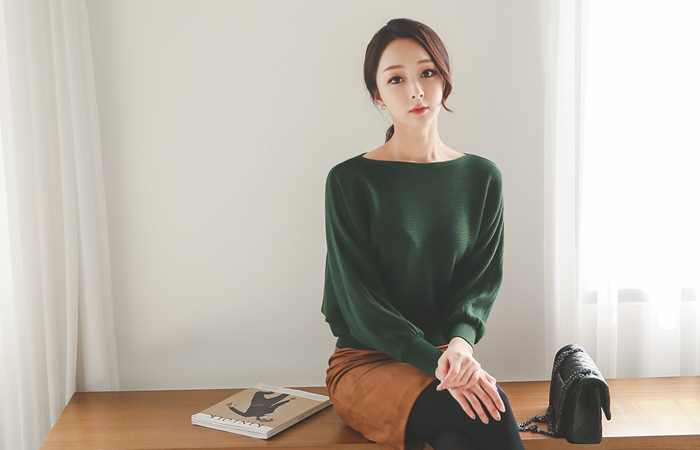 Soft Volume Sleeve Stingray Knit