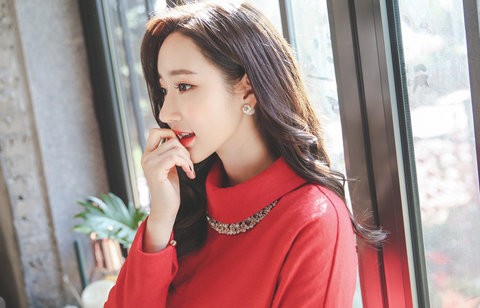 Paraway Belted Cutting Flare Dress