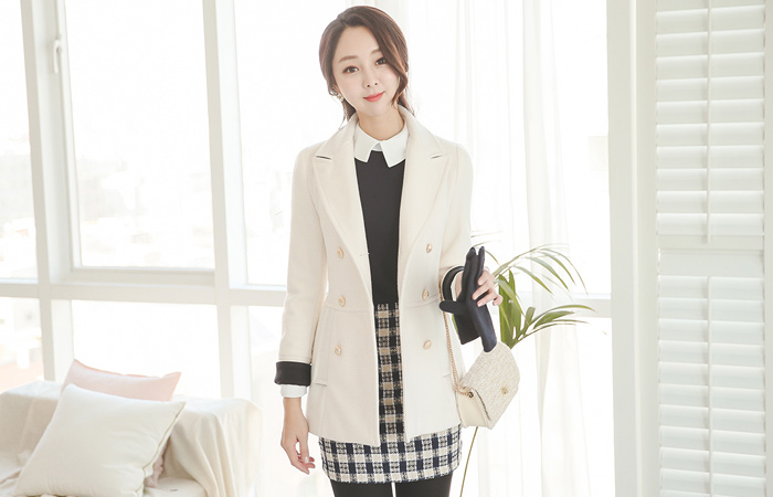 Pierre Gold Button color combinations half coat