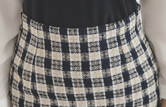 Gold Tweed Mini Skirt