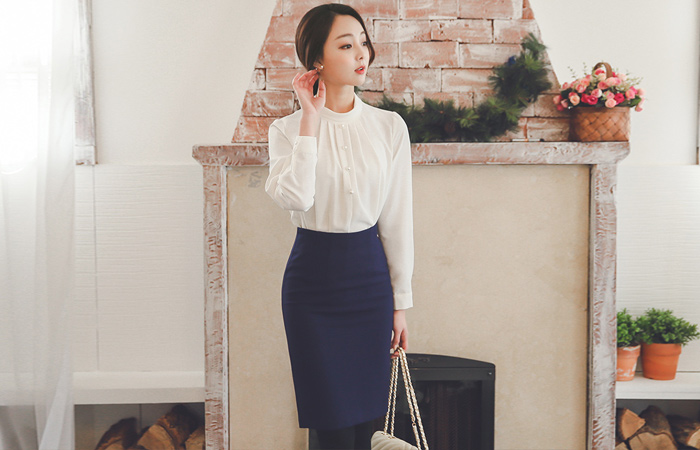 Basic napping high waist Skirt