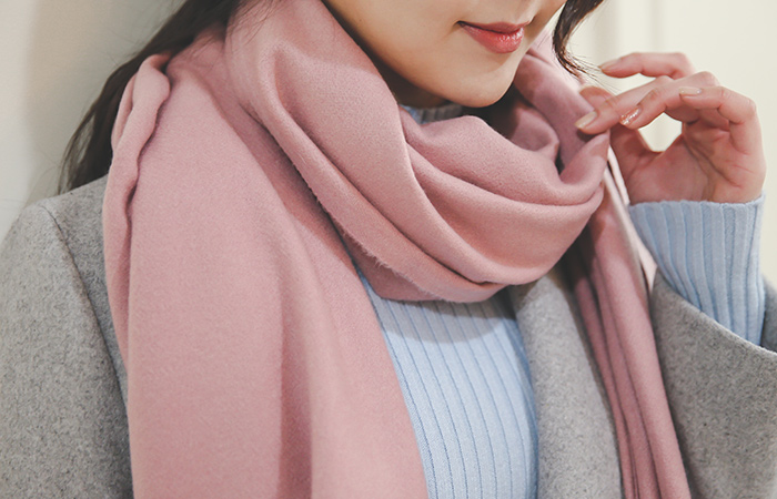 Wool Cashmere Wide Shawl muffler